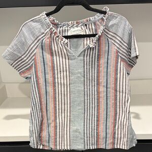 Aventura 100% organic cotton Women's Multicolor Striped Blouse. Size S